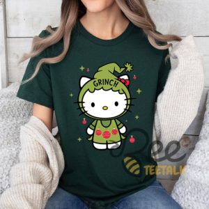 Kitty Green T Shirt Sweatshirt Hoodie Sanrio Hello Cat Christmas Graphic Tee beeteetalk 3