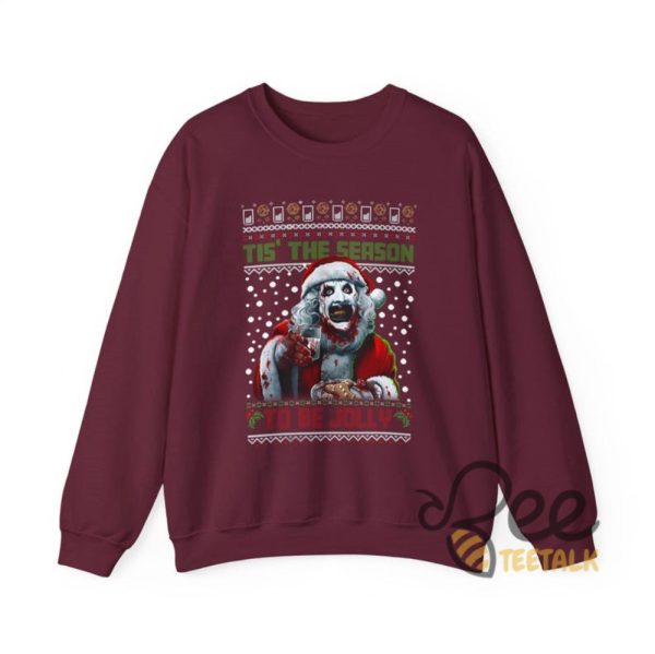 Terrifier Ugly Christmas Sweatshirt T Shirt Hoodie Xmas Season To Be Jolly Shirt Horror Movie Gift Art The Clown Tee beeteetalk 1