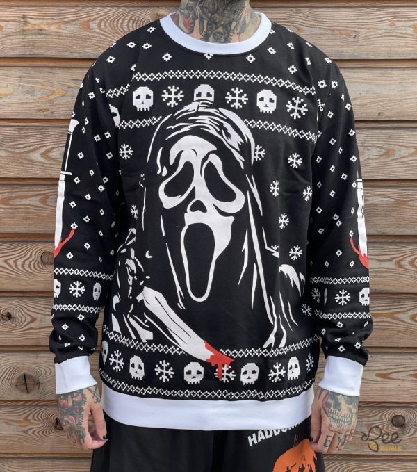 Scream Ghostface Christmas Sweater beeteetalk 1