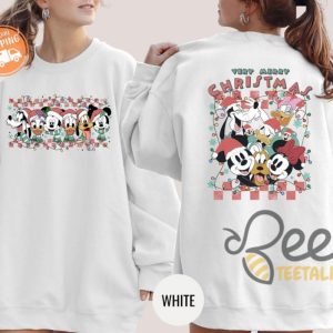 Cartoon Mouse And Friends Very Merry Christmas Checkered Christmas Lights Shirt Christmas Party Movie T Shirt Sweatshirt Hoodie Graphic Tee beeteetalk 7