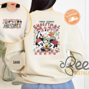 Cartoon Mouse And Friends Very Merry Christmas Checkered Christmas Lights Shirt Christmas Party Movie T Shirt Sweatshirt Hoodie Graphic Tee beeteetalk 8