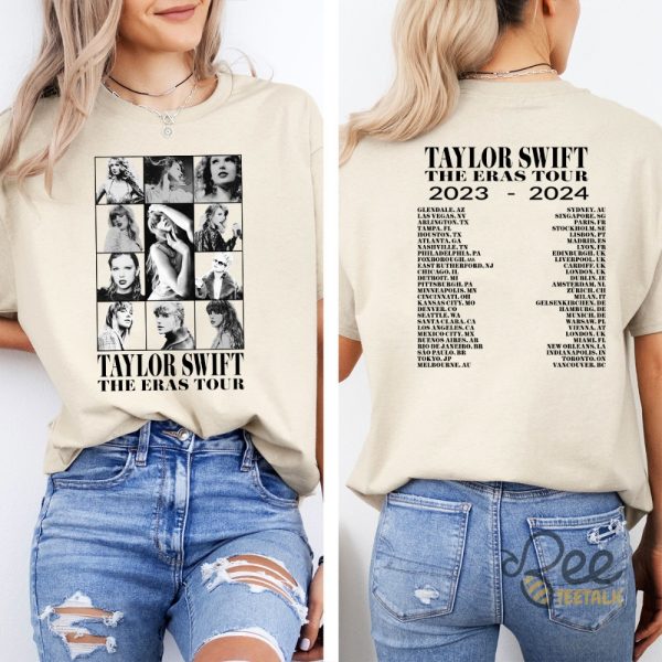 Swifties The Eras Tour 2023 2024 T Shirt Sweatshirt Hoodie Taylor Swift Graphic Tee Black And White beeteetalk 3