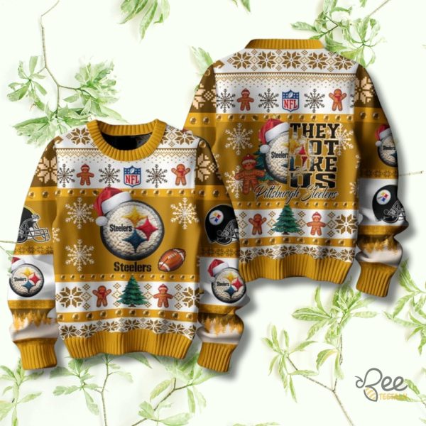 Pittsburgh Steelers Christmas Ugly Sweater 2024 They Not Like Us Steelers Artificial Wool Sweatshirt beeteetalk 1