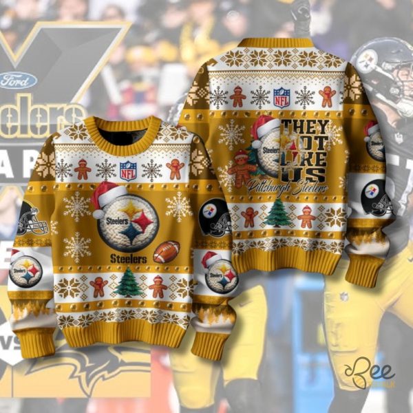 Pittsburgh Steelers Christmas Ugly Sweater 2024 They Not Like Us Steelers Artificial Wool Sweatshirt beeteetalk 2