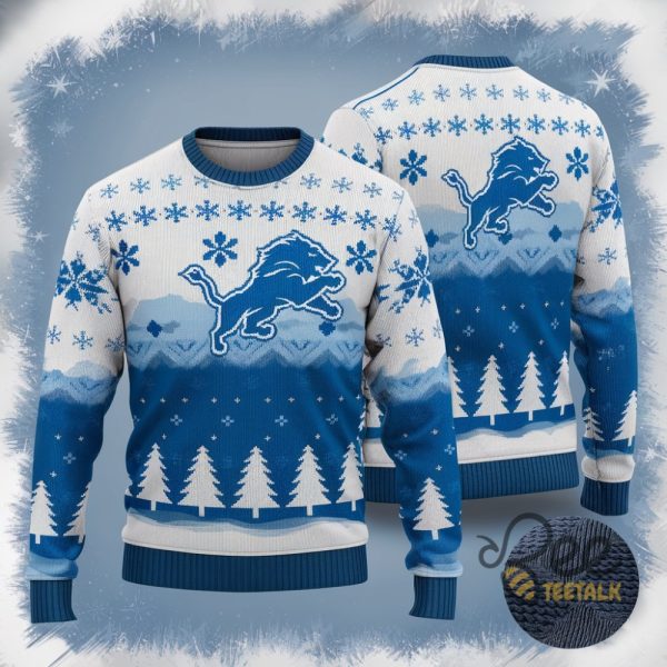 Detroit Lions Ugly Christmas Sweater 2024 beeteetalk 1