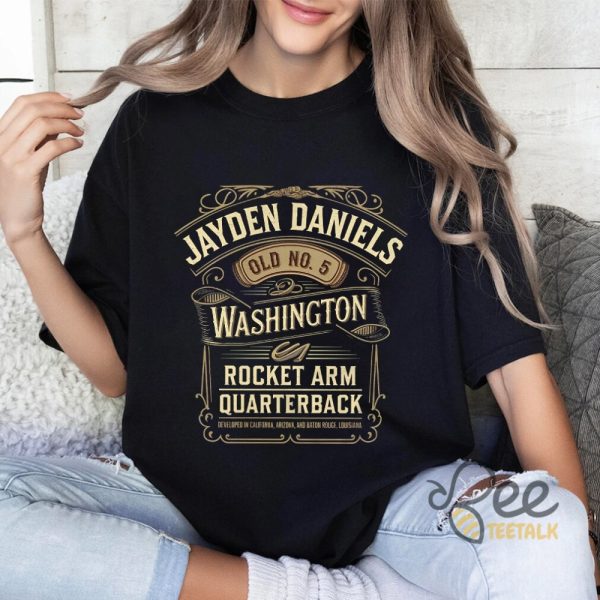 Washington Commanders Jayden Daniels Shirt Rocket Arm Quarterback Football Graphic Tee Jack Daniels Funny Shirt beeteetalk 1