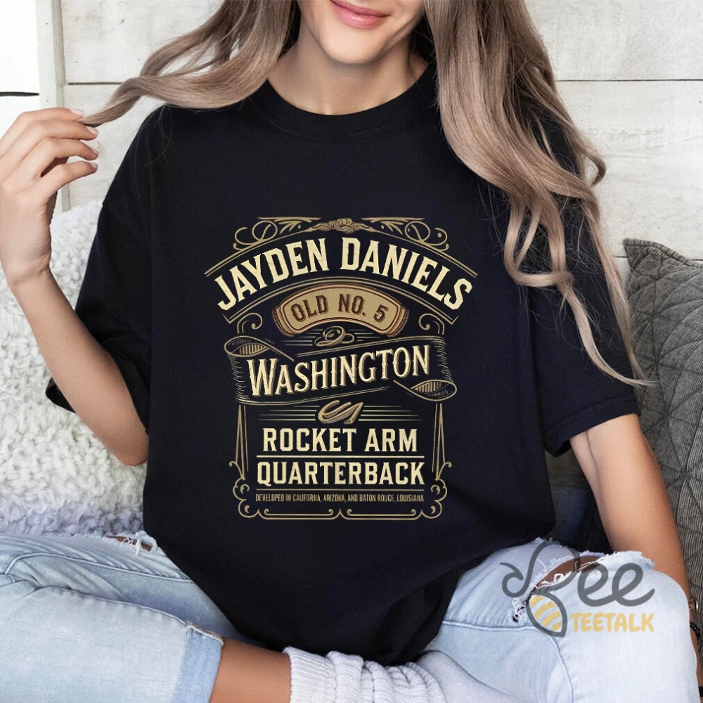 Washington Commanders Jayden Daniels Shirt Rocket Arm Quarterback Football Graphic Tee Jack Daniels Funny Shirt