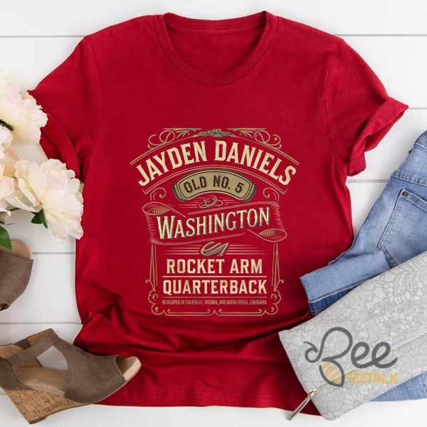 Washington Commanders Jayden Daniels Shirt Rocket Arm Quarterback Football Graphic Tee Jack Daniels Funny Shirt beeteetalk 2