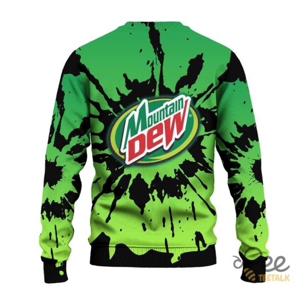 Mountain Dew Tie Dye Ugly Christmas Sweatshirt beeteetalk 2