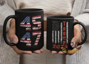 Trump 45 47 American Flag Coffee Mug 2024 Patriotic Coffee Cup Political Republican Gift - | Beeteetalk High-quality Image