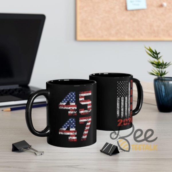 Trump 45 47 American Flag Coffee Mug 2024 Patriotic Coffee Cup Political Republican Gift beeteetalk 5