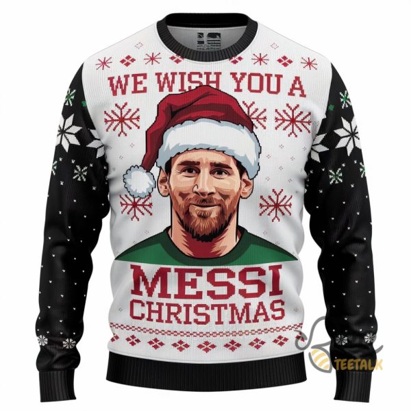 We Wish You A Messi Christmas Sweater Lionel Messi Ugly Xmas Artificial Wool Sweatshirt Argentina Football Shirt beeteetalk 1