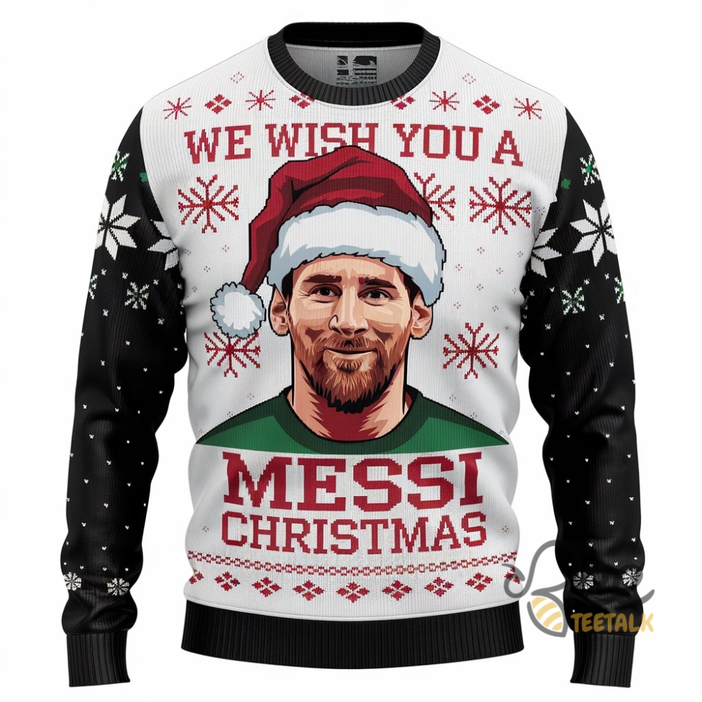 We Wish You A Messi Christmas Sweater Lionel Messi Ugly Xmas Artificial Wool Sweatshirt Argentina Football Shirt