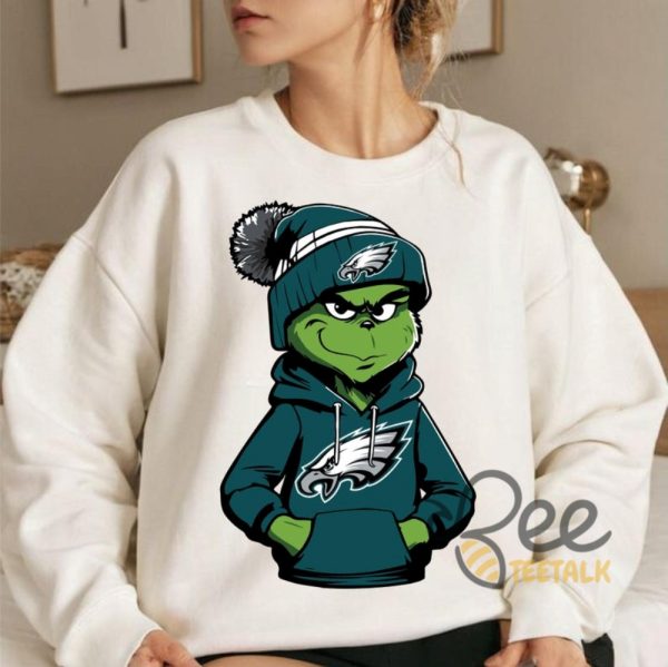 Philadelphia Eagles Grinch Christmas Shirt beeteetalk 2