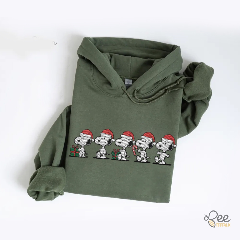 Snoopy The Peanuts Christmas Embroidered Shirt Sweatshirt Hoodie Tshirt