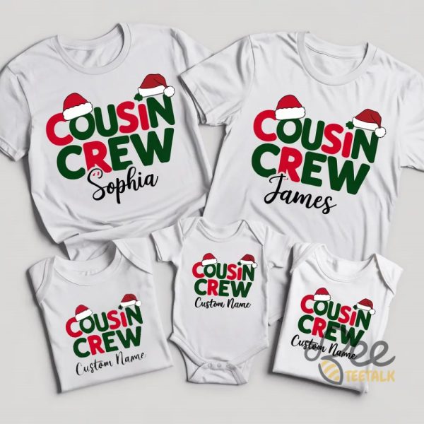 Cousin Crew Christmas Family Matching Shirts Custom Name beeteetalk 1