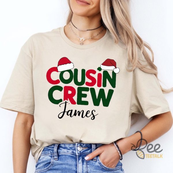 Cousin Crew Christmas Family Matching Shirts Custom Name beeteetalk 3