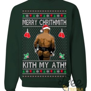 Merry Chrithmith Kith My Ath Mike Tyson Sweater Kiss My Ass Boxing Fight Meme Funny Ugly Christmas Artificial Wool Sweatshirt beeteetalk 2