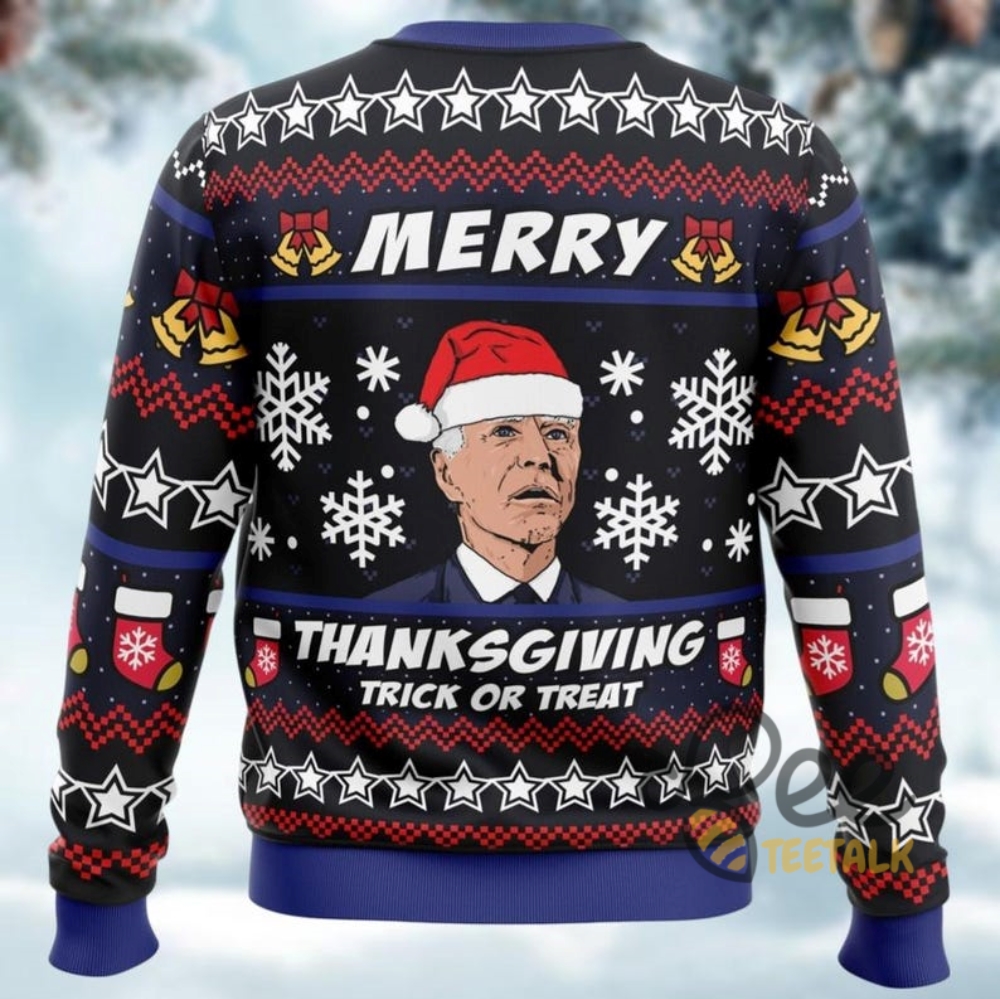 Joe Biden Merry Thanksgiving Ugly Christmas Sweater Trick Or Treat