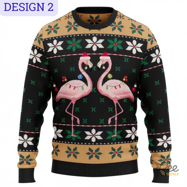 Flamingo Ugly Christmas Sweater Xmas Gift beeteetalk 2