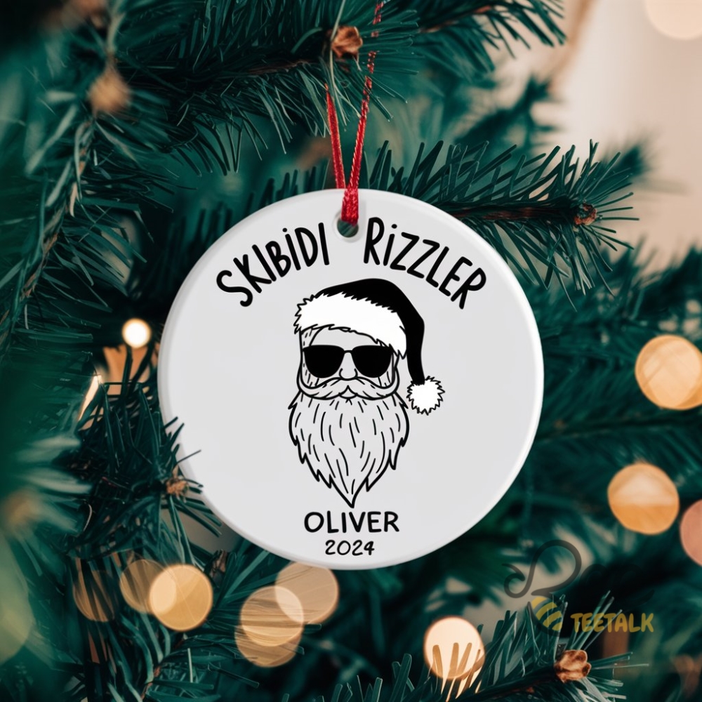 Skibidi Rizzler Custom Name Christmas Ornament 2024