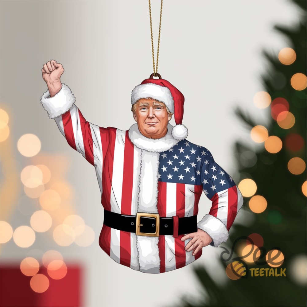 Patriotic Donald Trump 2024 Christmas Ornament Acrylic Tree Decoration Gifts 2D Flat