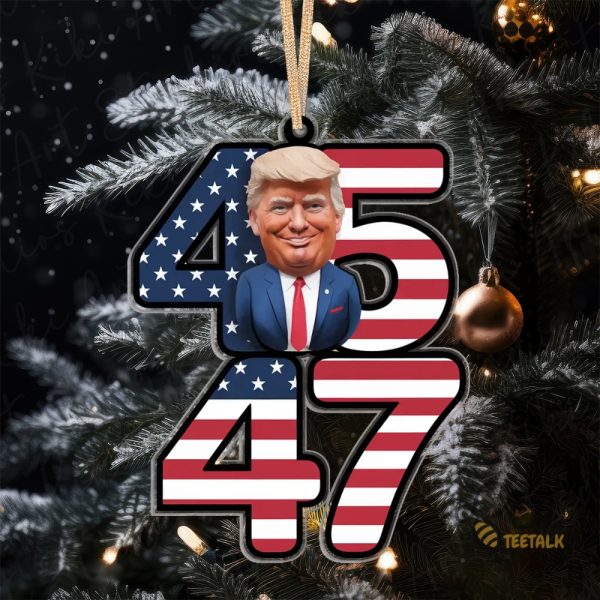 President 45 47 Trump Christmas Ornament Donald Trump Won 2024 Voting Election Political Acrylic Ornament beeteetalk 1