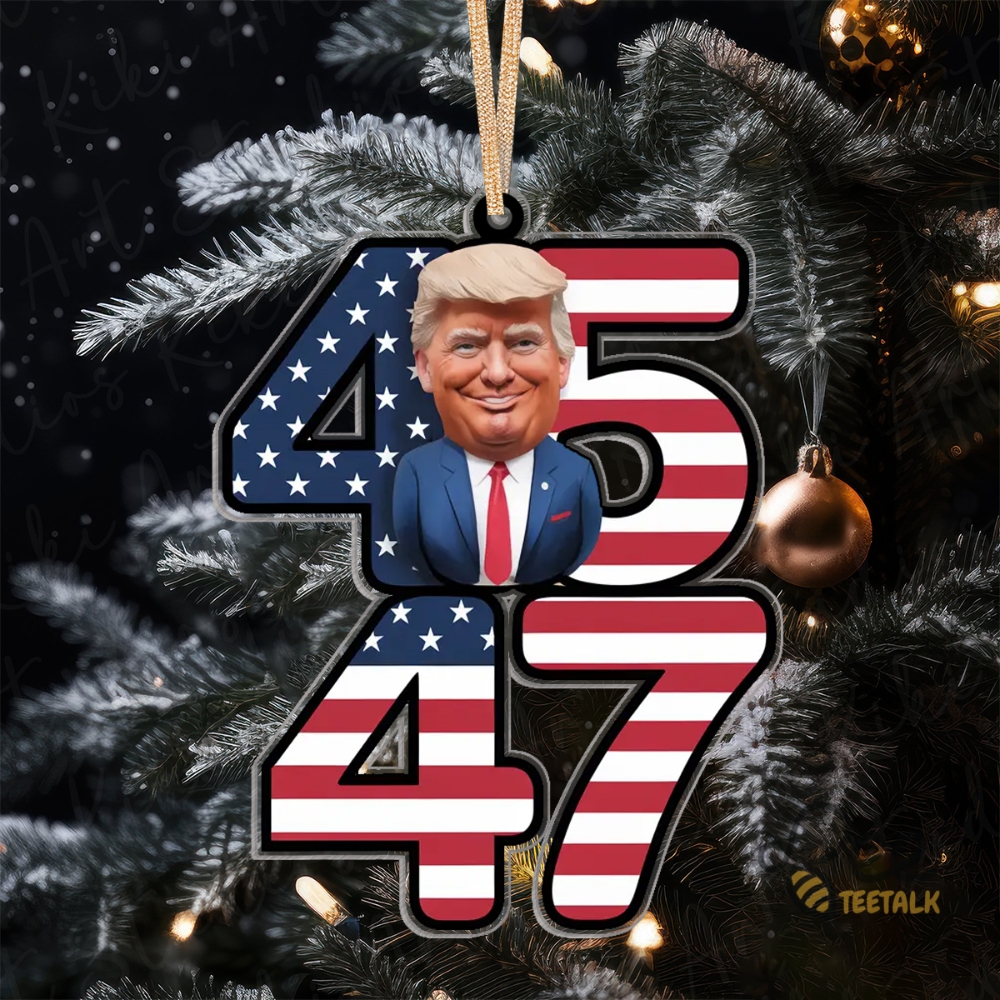 President 45 47 Trump Christmas Ornament Donald Trump Won 2024 Voting Election Political Acrylic Ornament