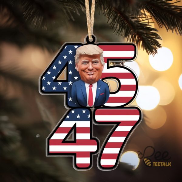 President 45 47 Trump Christmas Ornament Donald Trump Won 2024 Voting Election Political Acrylic Ornament beeteetalk 2