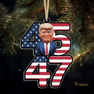 President 45 47 Trump Christmas Ornament Donald Trump Won 2024 Voting Election Political Acrylic Ornament beeteetalk 3