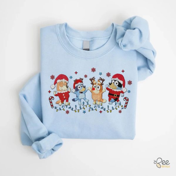 Bluey Christmas Embroidered Shirt 2024 beeteetalk 1