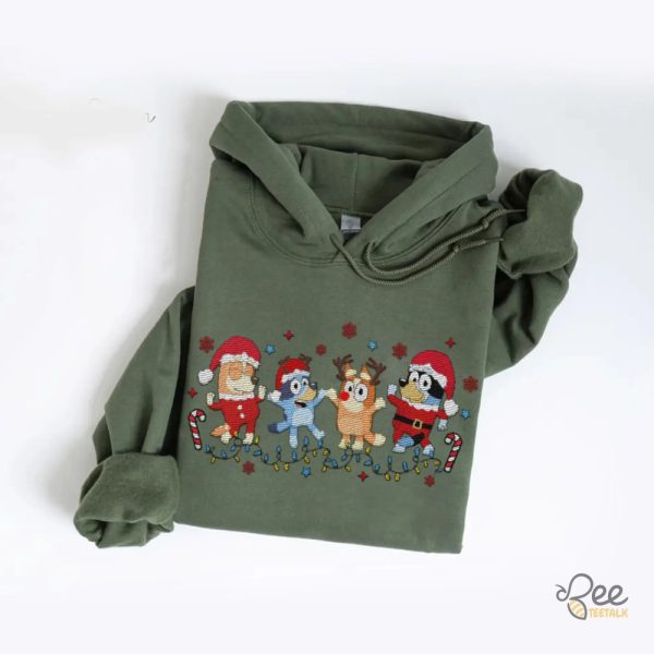 Bluey Christmas Embroidered Shirt 2024 beeteetalk 3