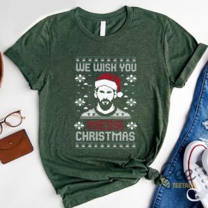 We Wish You A Messi Christmas Shirt Soccer Fans Ugly Xmas Styled Graphic Tee beeteetalk 2