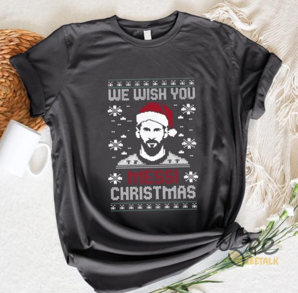 We Wish You A Messi Christmas Shirt Soccer Fans Ugly Xmas Styled Graphic Tee beeteetalk 4