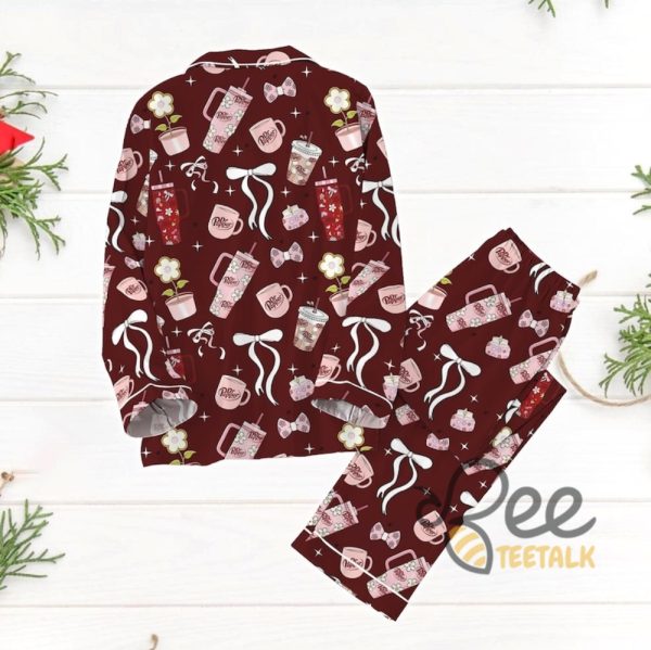 Coquette Bow Dr Pepper Christmas Pajamas Set Funny Soda Holiday Gift beeteetalk 3