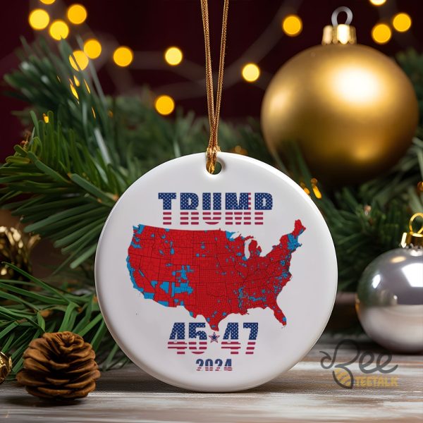 Trump 2024 Election Christmas Ornament Us Map Red Wave Gift Election Result Trump Won Keepsake Xmas Present beeteetalk 1