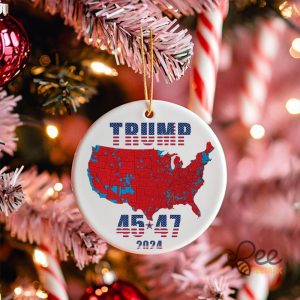 Trump 2024 Election Christmas Ornament Us Map Red Wave Gift Election Result Trump Won Keepsake Xmas Present beeteetalk 2