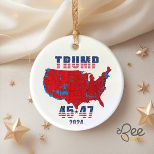 Trump 2024 Election Christmas Ornament Us Map Red Wave Gift Election Result Trump Won Keepsake Xmas Present beeteetalk 3