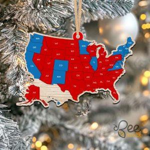 Election Result Map Wooden Ornament Us Election Trump Won Get Over It 2024 Christmas Ornament beeteetalk 5