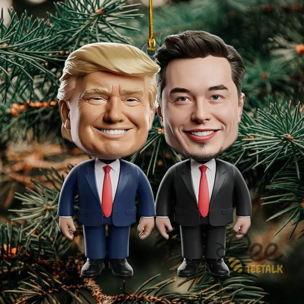 Donald Trump And Elon Musk Christmas Ornament Tree Decor Gift beeteetalk 1