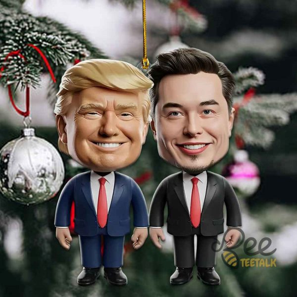 Donald Trump And Elon Musk Christmas Ornament Tree Decor Gift beeteetalk 2