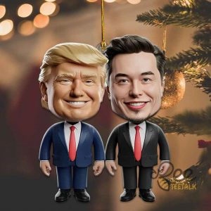 Donald Trump And Elon Musk Christmas Ornament Tree Decor Gift beeteetalk 3