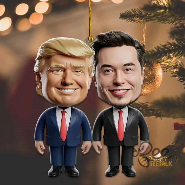 Donald Trump And Elon Musk Christmas Ornament Tree Decor Gift beeteetalk 3