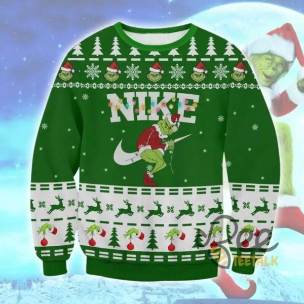 Nike Grinch Shirt Grinch Nike Ugly Christmas Sweater beeteetalk 1