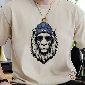 Vintage Detroit Lions Wearing Beanie Graphic Tee beeteetalk 5