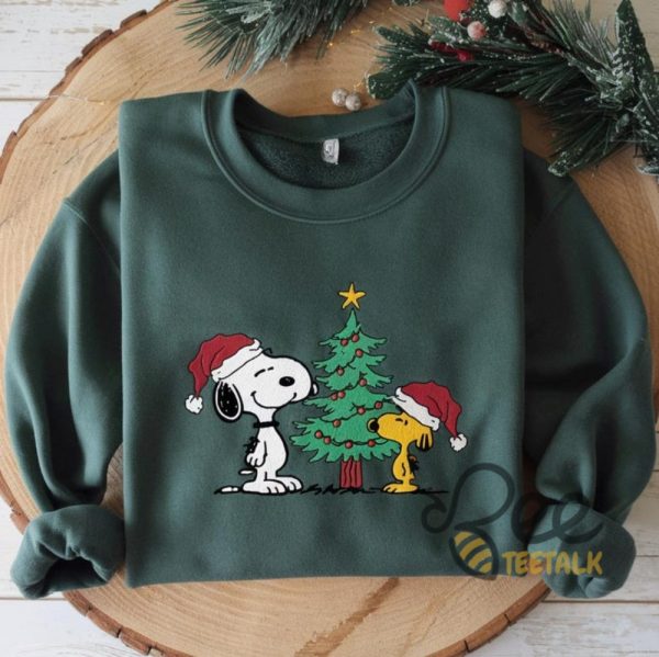 Snoopy And Woodstock Christmas Shirt The Peanuts Graphic Tee beeteetalk 1