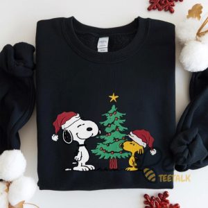 Snoopy And Woodstock Christmas Shirt The Peanuts Graphic Tee beeteetalk 2