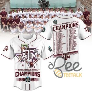 Texas A M Baseball Jersey Shirt Ncaa Baseball National Champions Baseball Jersey 2024 Maroon And White Design beeteetalk 4