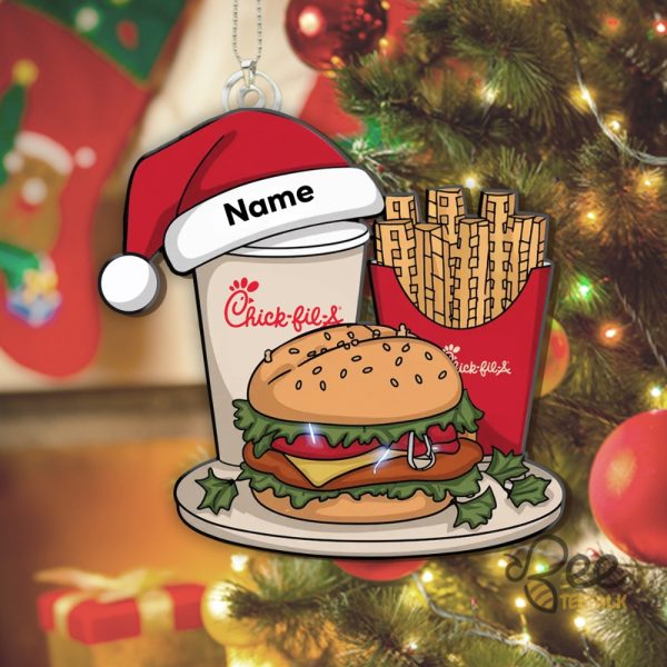 Chick A Fil A Logo Christmas Ornament Custom Name Fast Food Chicken Xmas Tree Decoration Gift beeteetalk 1