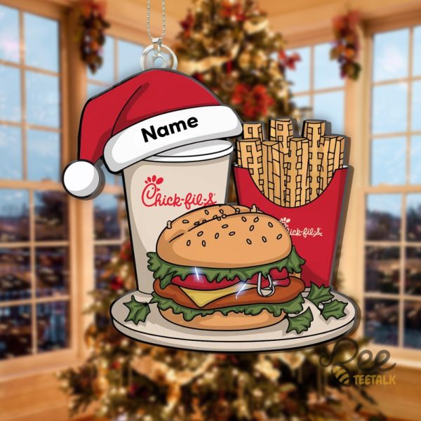 Chick A Fil A Logo Christmas Ornament Custom Name Fast Food Chicken Xmas Tree Decoration Gift beeteetalk 3